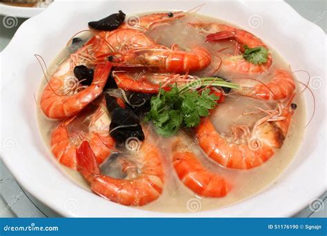 Chinese Cuisine Steamed Shrimp Stock Photo Image Of Asia Food 51176190
