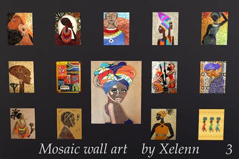 The Sims 4 Xelenn African African Paintings Mosaic Wall Art Wall Art