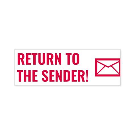 Return To The Sender Envelope Rubber Stamp