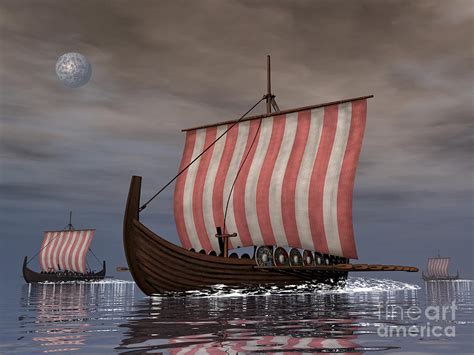 Pour les amateurs du digital art je suis fier de partager avec vous cette illustration que j'ai commencé il y a quelques jours, du personnage pri развернуть. Drekar Viking Ships Navigating Digital Art by Elena Duvernay