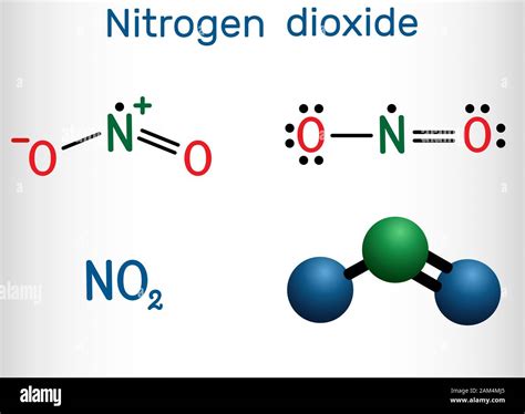 Nitrogen dioxide is a paramagnetic,. El dióxido de nitrógeno, NO2 molécula. Fórmula química ...