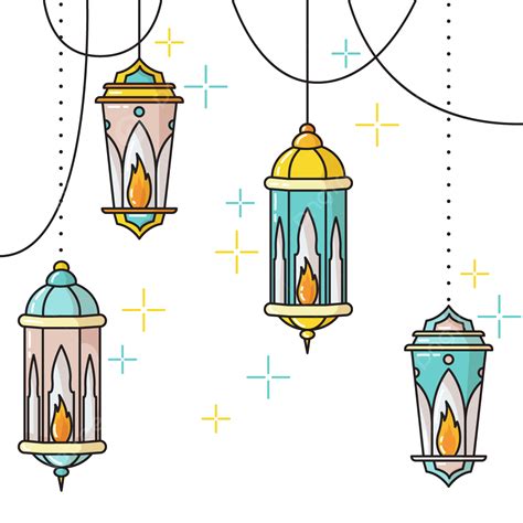 Gambar Vektor Ikon Lampu Lentera Ramadhan Muslim Png Gambar Transparan