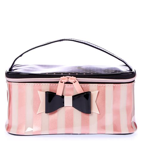Paris Polka Dot And Striped Makeup Bag Claires