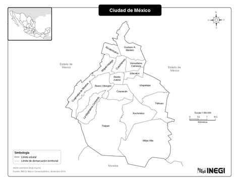 Mapa De Ciudad De México Cdmx Con Municipios Mapas Para Descargar
