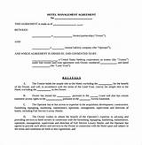 Simple Hotel Management Agreement Photos