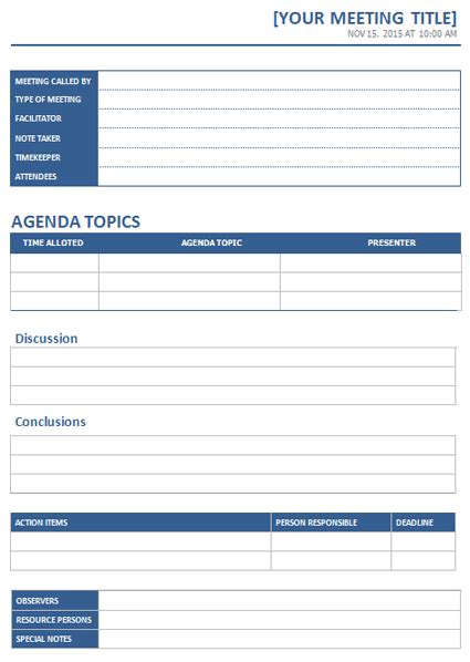 Ms Word Formal Meeting Minutes Template Word Excel Templates Riset