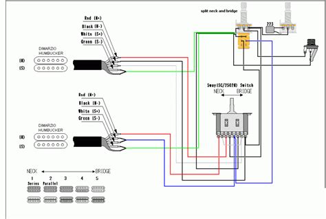 So i've got a guitar build coming up with a p90, humbucker with 4 leads, 1 volume, 1 tone, and a 5 way switch. Hsh Wiring Diagram 5 Way Switch 2 Conductor Humbucker