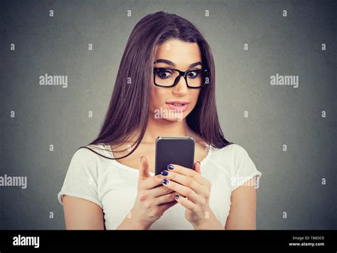 Woman Shocked Screen Hi Res Stock Photography And Images Alamy
