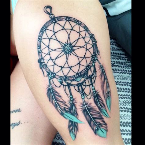 Dreamcatcher Tattoo On Thigh Dream Catcher Tattoo Design Tattoos