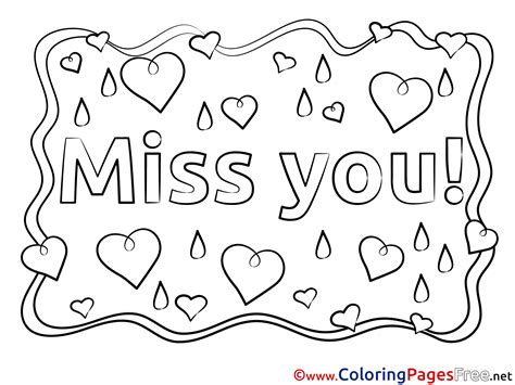 Love Coloring Pages Miss You For Free