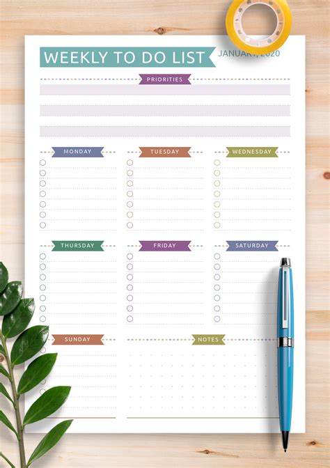The Printable Weekly To Do List Is Next To A Cup Of Coffee And A Pen