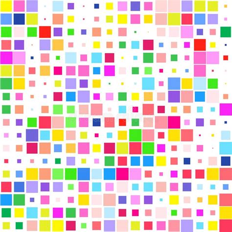 Mosaic Of A Bright Colorful Squares On A White Background Stock Vector