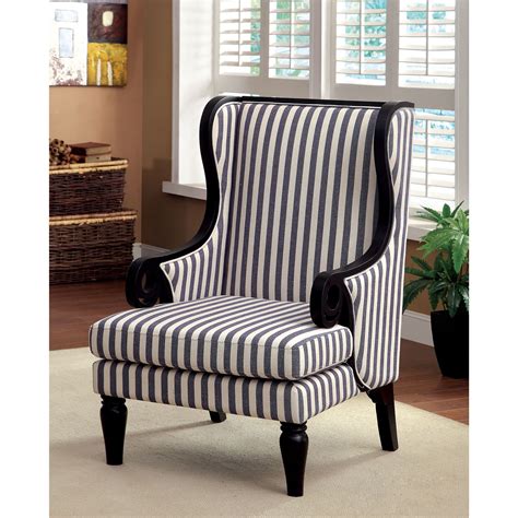 Living Room Chairs Fabric Accent Chair Furniture Stripe Accent Chair