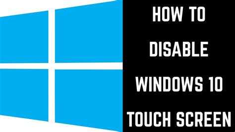 How To Disable Touch Screen In Windows 10 Youtube