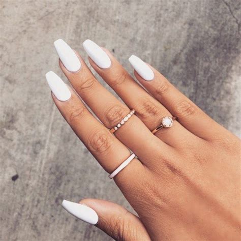 Amazing designs for coffin nail shape. 30 Graceful White Coffin Nails That Are Totally Edgy