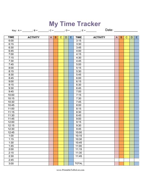 Free Printable Time Tracking Sheets Printable Free Templates Download