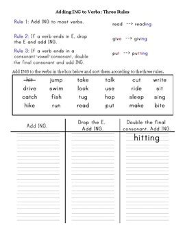 Add Ing To The Verbs By Miss Ceci S Board Teachers Pay Teachers