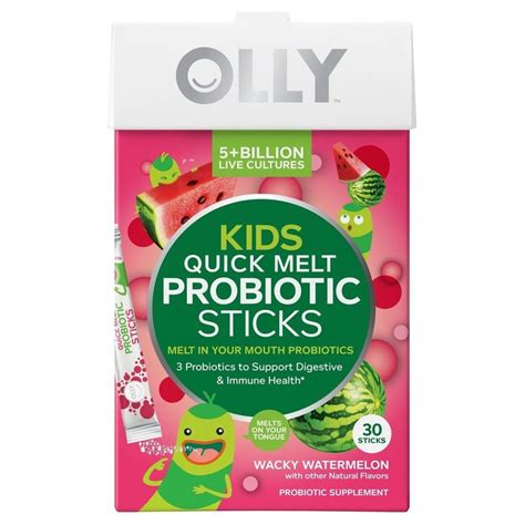 Olly Kids Quick Melt Probiotic Sticks Wacky Watermelon 30ct Reviews 2020