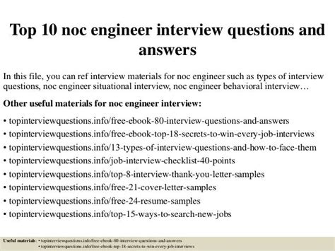 Top 10 Noc Engineer Interview Questions And Answers