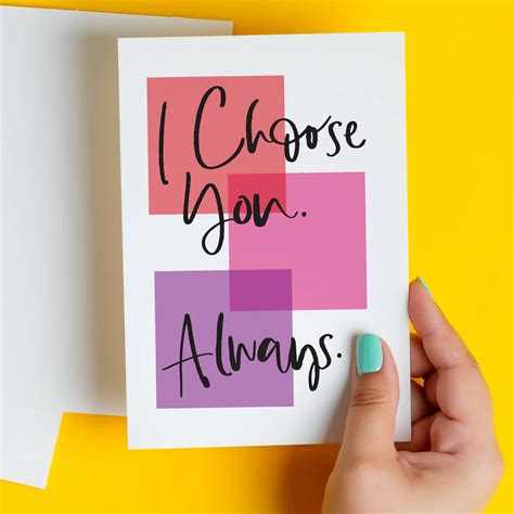 I Choose You Always Valentine Or Anniversary Card By So Close ...