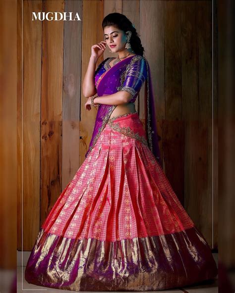 Image May Contain 1 Person Standing Half Saree Designs Bridal