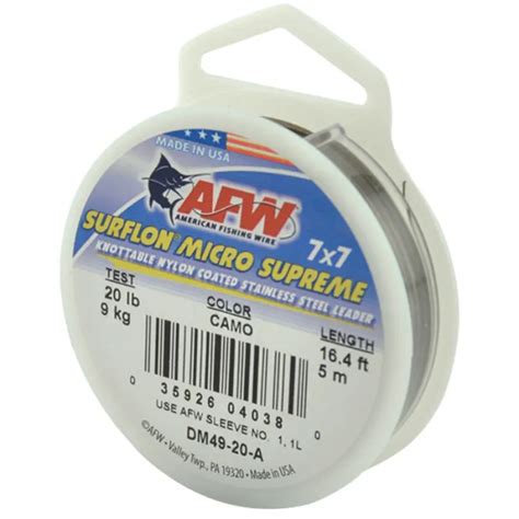 Afw Surflon Micro Supreme Nylon Coated 7x7 Stainless Leader