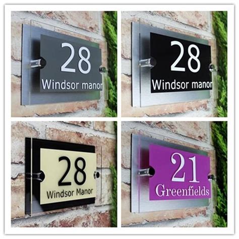 Customized Transparent Acrylic Plaques House Sign Door Number Plates