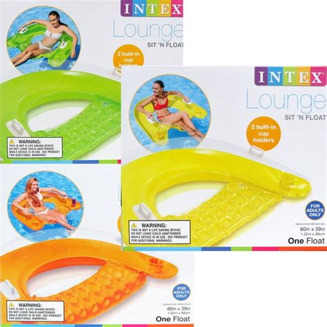 Intex Sit N Float Inflatable Lounge 60 X 39 Colors May Vary2 Pack