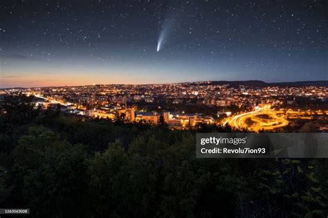 Comet Neowise Over The City At Night High Res Stock Photo Getty Images
