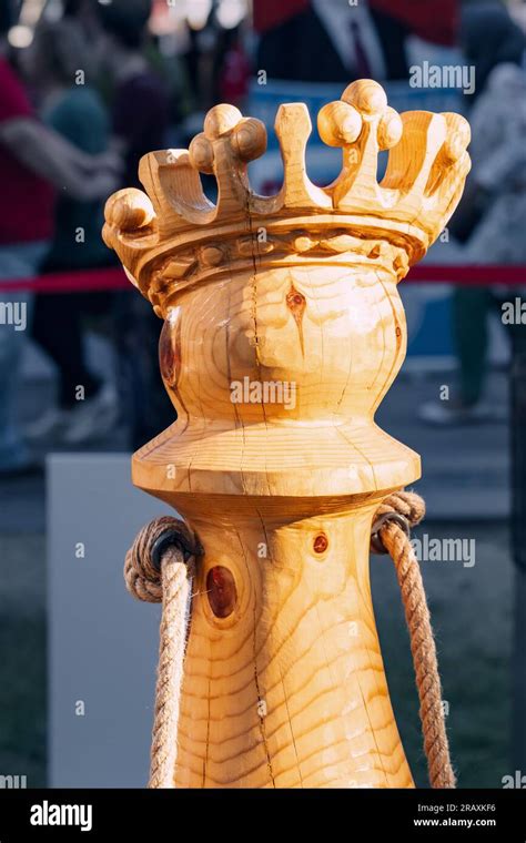 Wooden King Chess Sculpture Strategy And Politics Stock Photo Alamy