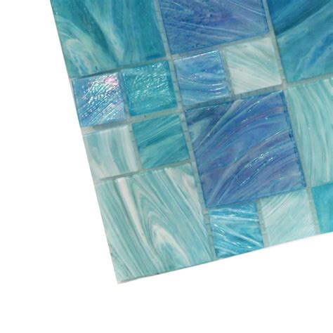 Aquatic Sky Blue French Pattern Glass Tile Pattern Glass Glass