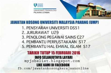 Universiti universiti malaysia perlis (unimap) 15. Jawatan Kosong di Universiti Malaysia Pahang (UMP) - 15 ...