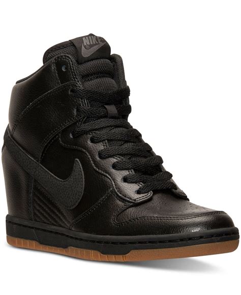 Nike Dunk Sky Hi Essential Leather Sneakers In Black Lyst
