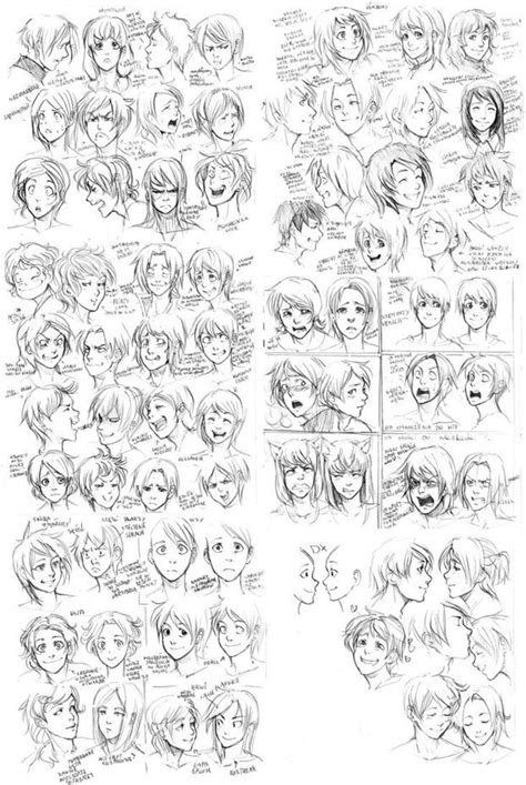 74 Manga Facial Expressions Drawing Reference
