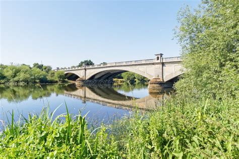 Gunthorpe Bridge Spans The Flat Calm River Trent Stock Image Image Of
