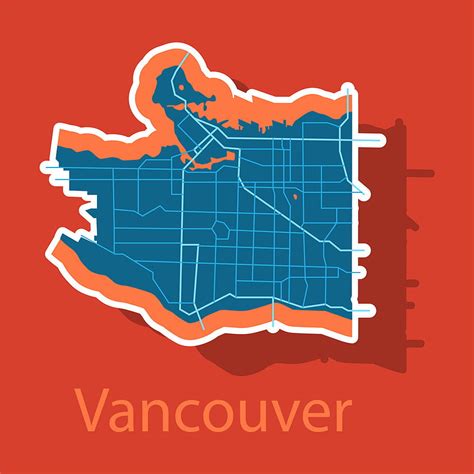 Vancouver City Plan Detailed Sticker Map Vector Ai Eps Uidownload