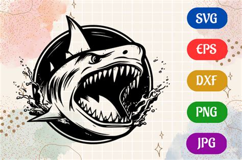 Shark Svg Eps Dxf Png Silhouette Graphic By Creative Oasis