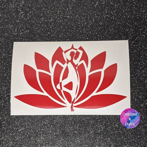 Yoga Lotus Flower Vinyl Decal Yoga Decal Lotus Flower Decal Etsy