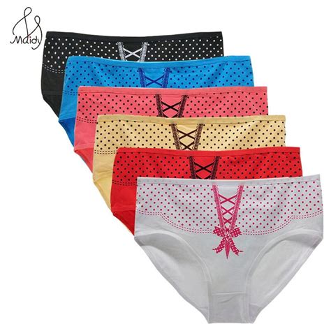 Maidy 3pcspack New Womens Cotton Briefs Print Girl Panty Ms Cotton Underwear Bikini Underwear