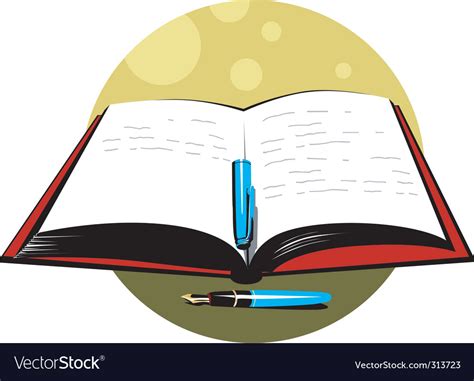 Pen And Book Royalty Free Vector Image Vectorstock
