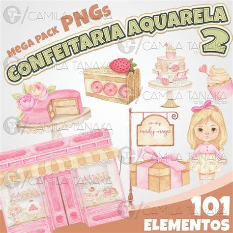 Kit Digital Png Confeitaria Aquarela 2 Pague 1 Leve 3 Elo7