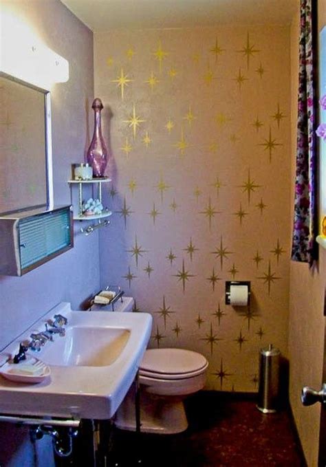 1950s Pink Bathroom With Starbursts Retro Renovation