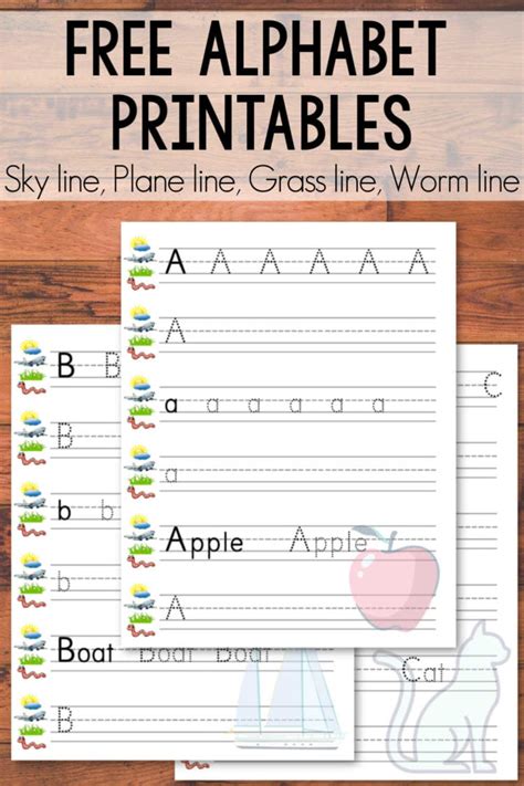 Kindergarten Lined Paper Free Printable Sky Line Plane Line Grass