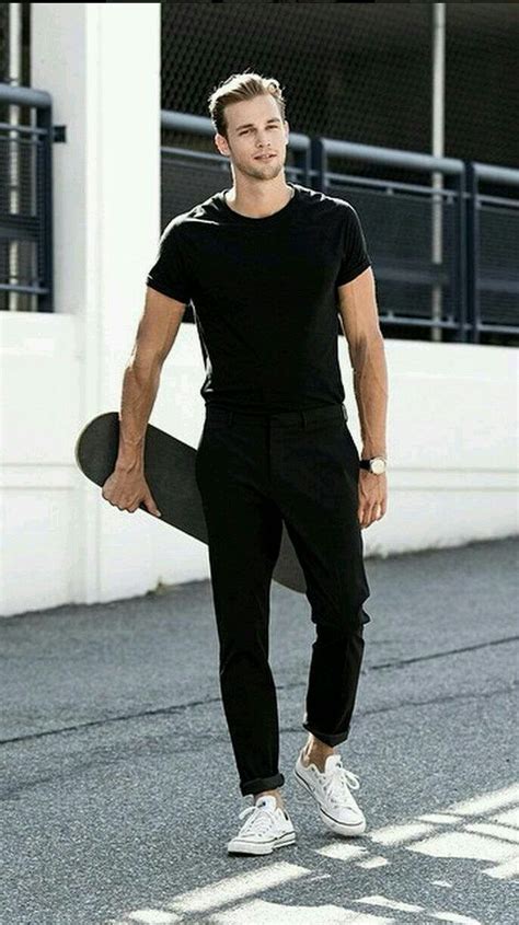Image Result For White Converse Mens Outfit Black Tshirt Outfit Black