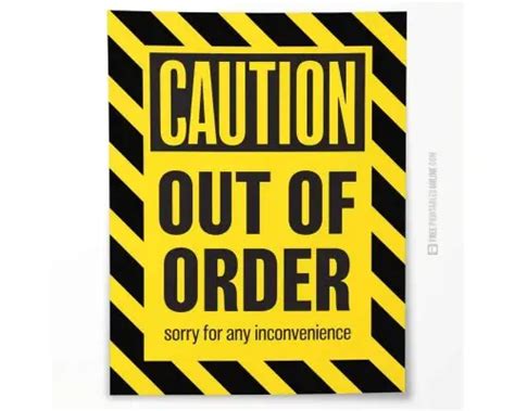 Printable Out Of Order Sign Collection Free Printables Online