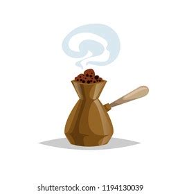 Cezve Pot Coffe Maker Cartoon Style Stock Vector Royalty Free