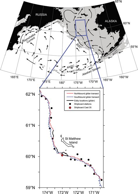 Top Map Of The Bering Sea Showing Schematic Currents Gray Region