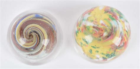 Lot Detail Lot Of 2 Exceptional Handmade Marbles