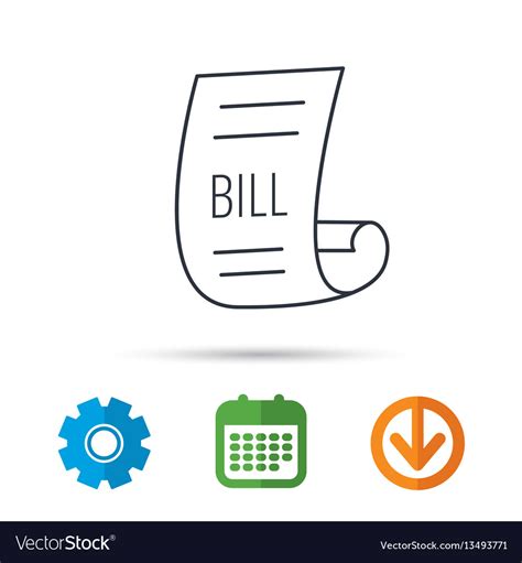 Bill Icon Pay Document Sign Royalty Free Vector Image