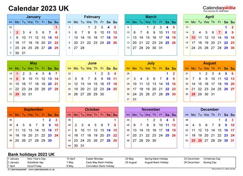Calendar 2023 Uk Free Printable Microsoft Word Templates